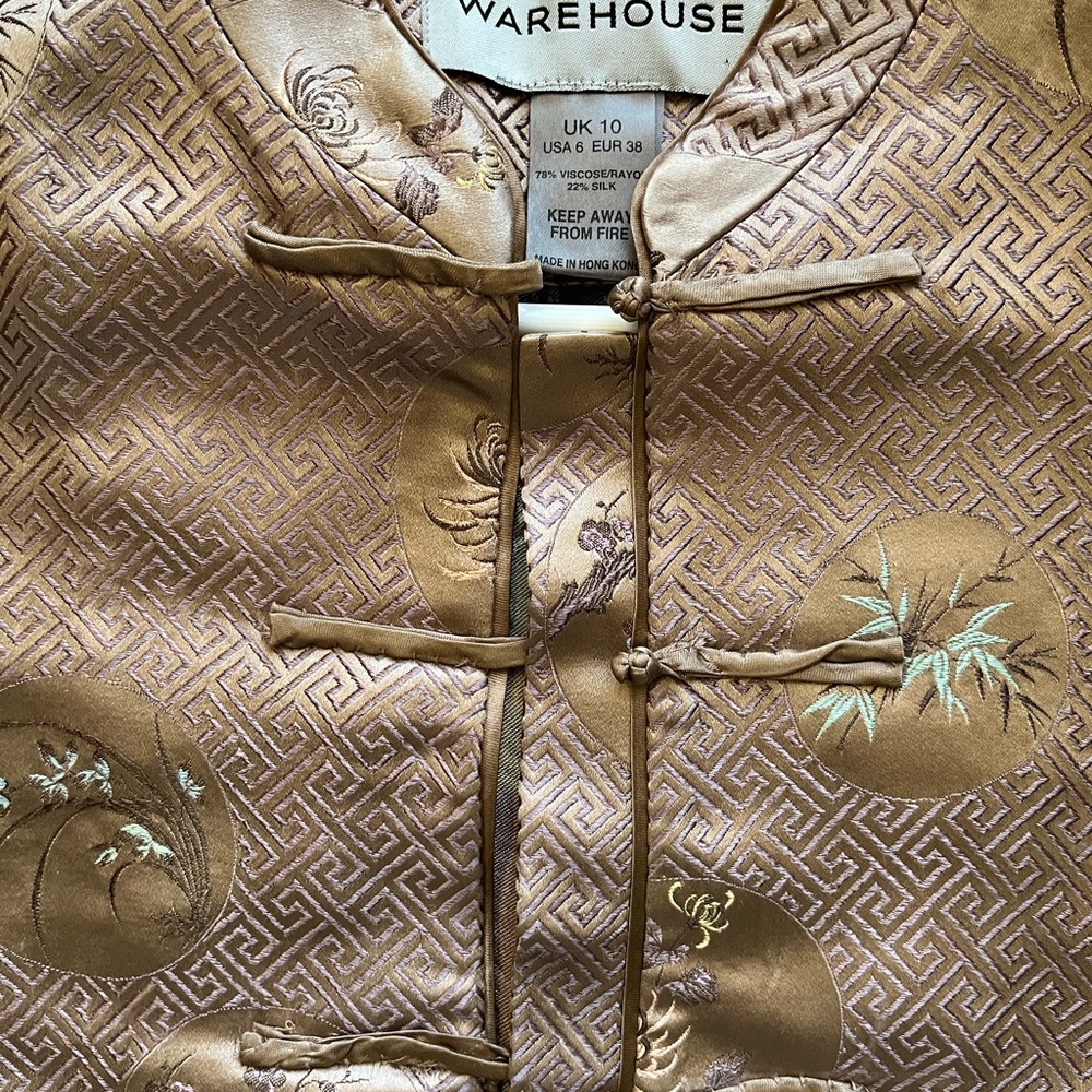 Warehouse Tan Geometric Women's Blazer - Picture 5 of 9